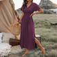 🌿 OFFRE LIMITÉE – 50% DE RÉDUCTION ! ☀️ Robe Respirante à Col V et Fente Latérale – Tissu Rayonne Doux, Coupe Maxi Fluide & Boutonnage Classique – Idéale pour les Jours Chauds, le Brunch et les Courses Quotidiennes 👒