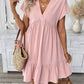 🌸 -50% MAINTENANT ! 🌸 Robe Femme Col V Coupe Ample avec Ourlet À Volants – Col V Flatteur, Volants Ludiques & Tissu Léger – Parfaite pour le Printemps et l’Été 👗✨💖