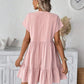 🌸 -50% MAINTENANT ! 🌸 Robe Femme Col V Coupe Ample avec Ourlet À Volants – Col V Flatteur, Volants Ludiques & Tissu Léger – Parfaite pour le Printemps et l’Été 👗✨💖