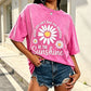 🌼 50% DE RÉDUCTION ! 👕 T-Shirt Unisexe Imprimé Marguerite Vintage Wash – Coupe Ample, Tissu Doux & Silhouette Décontractée – Parfait pour l’Été et le Quotidien ✨💛