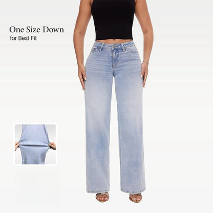 👖 50% DE RÉDUCTION + LIVRAISON GRATUITE ! ✨ Jean Baggy Taille Mi-Basse – Coupe Relax, Tissu Respirant & Durable – Bleu Clair et Bleu Foncé – Tailles 25–32 🔥