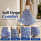 👗 50% DE RÉDUCTION ! 🌴 Jupe Maxi Fluide – Légère, Longue & Polyvalente – Imprimé Bleu Saisissant, Tissu Doux & Drapé Élégant – Parfaite pour la Plage, les Vacances et le Quotidien 🌊☀️✨