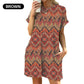 👗 50% DE RÉDUCTION ! 🌸 Robe Décontractée à Manches Courtes – Coupe Ample, Imprimés Tendance & Poches Latérales – Tissu Coton Léger – Parfaite pour l’Été, le Quotidien et les Voyages ☀️✨🌿