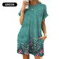 👗 50% DE RÉDUCTION ! 🌸 Robe Décontractée à Manches Courtes – Coupe Ample, Imprimés Tendance & Poches Latérales – Tissu Coton Léger – Parfaite pour l’Été, le Quotidien et les Voyages ☀️✨🌿