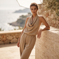 ✨ 50% DE RÉDUCTION ! 💃 Combinaison Femme Col Halter Jambe Large – Tissu Premium Respirant, Taille Élastique & Silhouette Fluide – Chic et Polyvalente – Parfaite pour la Plage, le Quotidien et les Soirées 🌸👗