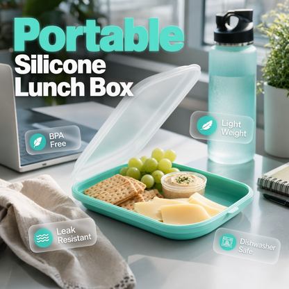 🥗 PROMO FLASH : 50% DE RÉDUCTION ! Boîte à Déjeuner en Silicone – Couvercle Sécurisé & Corps Flexible for Repas Pratiques au Bureau 🧺✨
