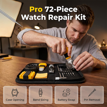 ⚡ PROMO FLASH : 50% DE RÉDUCTION ! Kit de Réparation de Montres 72 Pièces – Outils de Précision Antistatiques for Réparations Professionnelles à la Maison ⌚✨