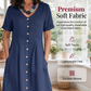 🎉 OFFRE LIMITÉE – 50% DE RÉDUCTION ! 💕 Robe Midi Fluide d’Été – Boutons Devant, Poches Fonctionnelles & Tissu Lin Coton Premium – Polyvalente du Matin au Soir 🌸