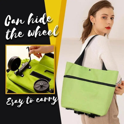 🛍️ 50% DE RÉDUCTION ! 🌿 Sac à Provisions Pliable Écologique 2-en-1 – Avec Roues Antidérapantes Silencieuses & Tissu Oxford Imperméable – Idéal pour les Courses, les Voyages et le Camping 👜