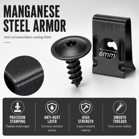 🔧 50% DE RÉDUCTION ! 🚗 Kit Universel de Clips en U et Vis Métalliques pour Voiture – Construction Robuste, Compatible Berlines, SUV & Camionnettes – Idéal pour Pare-Chocs, Ailes et Panneaux 🛠️