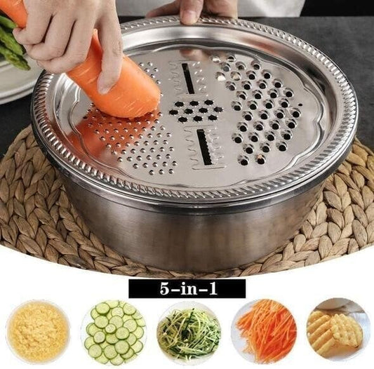 🍳 50% DE RÉDUCTION – OFFRE LIMITÉE ! 🔥 Bassin Multifonctionnel Inox 201 – Tamis Mailles Fines & Râpe Inclus for Cuisine