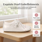 👟 Baskets Rétro Femme – PU – Perles & Lacets Ruban for Women