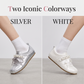 👟 Baskets Rétro Femme – PU – Perles & Lacets Ruban for Women