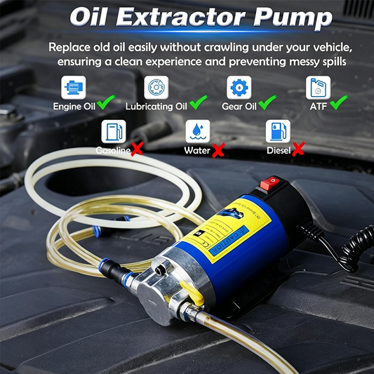 🔧 -50% ! 🛢️ Pompe de Transfert d’Huile – Alliage Aluminium + Cuivre – 12V/24V – Câble à Ressort Spirale – Pinces Plaquées Cuivre – Portable – Bleu/Argent 🚗
