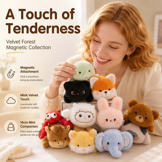 ⏳ 50% DE RÉDUCTION ! 🐱 Peluche Aimantée pour Frigo – Velours Vison & PP – Aimant Caché & Toucher Nuage for Décoration
