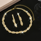 💎 Parure Collier & Boucles d'Oreilles – Cuivre & Strass – Design Griffe for Femme