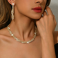 💎 Parure Collier & Boucles d'Oreilles – Cuivre & Strass – Design Griffe for Femme