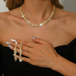 💎 Parure Collier & Boucles d'Oreilles – Cuivre & Strass – Design Griffe for Femme