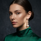 💎 Boucles d'Oreilles Pendantes – Perles Nacrées & Strass – Design Long Pendentif for Femme