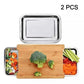 🔪 50% DE RÉDUCTION ! 🥗 Planche à Découper en Bois – Bois & Acier Inoxydable – Bacs Coulissants Intégrés for Cuisine