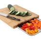 🔪 50% DE RÉDUCTION ! 🥗 Planche à Découper en Bois – Bois & Acier Inoxydable – Bacs Coulissants Intégrés for Cuisine