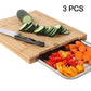 🔪 50% DE RÉDUCTION ! 🥗 Planche à Découper en Bois – Bois & Acier Inoxydable – Bacs Coulissants Intégrés for Cuisine
