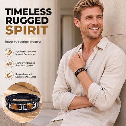 🔥 PROMO FLASH : 50% DE RÉDUCTION ! Bracelet en Cuir Vintage Tressé Multi-Rangs – Pierre Œil-de-Tigre & Design Ergonomique for un Look Rustique et Polyvalent 📿✨