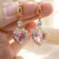 💖 50% DE RÉDUCTION ! ✨ Boucles d’Oreilles Pendantes Cœur – Cuivre & Strass – Design Romantique & Léger for Femme