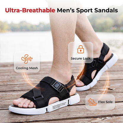 🌬️ 50% DE RÉDUCTION ! 👟 Sandales Respirantes Homme Bout Ouvert – Maille & PVC – Semelle Rembourrée & Boucle Rapide for Été