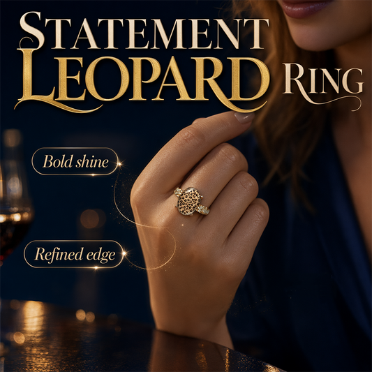 🎉 50% DE RÉDUCTION ! 🐆 Bague Ovale Vintage Léopard – Alliage – Motif Sauvage & Pierres Scintillantes for Femme