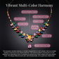 🌈 50% DE RÉDUCTION ! 📿 Ensemble Collier Floral Cristallin – Alliage – Cristaux Micro-Pavés & Couleurs Vives for Femme