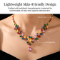 🌈 50% DE RÉDUCTION ! 📿 Ensemble Collier Floral Cristallin – Alliage – Cristaux Micro-Pavés & Couleurs Vives for Femme