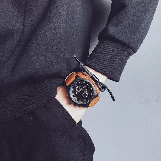 ⌚ 50% DE RÉDUCTION ! ⏰ Montre Quartz Grand Cadran Homme – Alliage & Similicuir – Sportive & Multifonctions for Homme