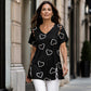 🌿 50 % DE RÉDUCTION MAINTENANT ! 💞 T-shirt Imprimé Cœur Taille Plus – Coupe Étudiée pour Sublimer les Silhouettes Pulpeuses 💃