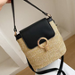 🌴 50% DE RÉDUCTION ! ✨ Sac en Paille Boho – Paille Naturelle & PU – Bandoulière Réglable & 3 Façons for Plage & Voyage