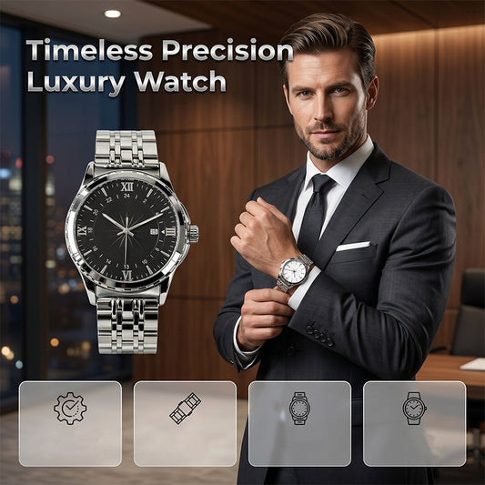 ⌚ 50% DE RÉDUCTION ! ✨ Montre Quartz Classique Homme – Acier Inoxydable – Chronographe & Verre Minéral for Bureau & Occasions