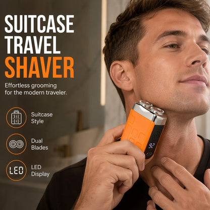 🧳 50% DE RÉDUCTION ! ⚡ Mini Rasoir de Poche Rechargeable – Acier Allemand – Magnétique & Valise Design for Voyage