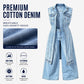 ✨ 50% DE RÉDUCTION – PLUS DE 44 000 VENDUS ! 🧵 Robe Gilet Jean Sans Manches Fente Haute – Denim Coton Premium – Ourlet Irrégulier & Patchwork for Look Urbain