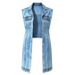 ✨ 50% DE RÉDUCTION – PLUS DE 44 000 VENDUS ! 🧵 Robe Gilet Jean Sans Manches Fente Haute – Denim Coton Premium – Ourlet Irrégulier & Patchwork for Look Urbain
