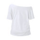 👕 50% DE RÉDUCTION ! ✨ T-Shirt Épaules Dénudées Femme – Coton – Coupe Ample & Encolure Asymétrique for Quotidien