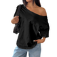 👕 50% DE RÉDUCTION ! ✨ T-Shirt Épaules Dénudées Femme – Coton – Coupe Ample & Encolure Asymétrique for Quotidien
