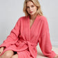 🧥 50% DE RÉDUCTION ! 🌸 Manteau d’Intérieur Col en V Femme – Tissu Mélangé – Ceinture & Manches Larges for Maison & Sortie