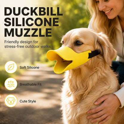 🐕 PROMO FLASH : 50% DE RÉDUCTION ! Muselière en Silicone pour Chien en Forme de Bec de Canard – Silicone Doux Flexible, Ajustement Ergonomique for un Look Adorable et Sans Aggressivité ✨🎉