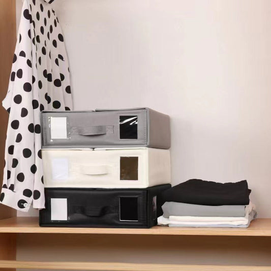 🧺 50% DE RÉDUCTION ! 🛏️ Organiseur de Literie Pliable – Non Tissé & PP – Respirable & Fenêtre Transparente for Placard