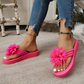 🌸 50% DE RÉDUCTION ! 🩴 Tongs Fleuries Légères Femme – PU – Semelle Légère & Bride Douce for Été