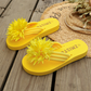 🌸 50% DE RÉDUCTION ! 🩴 Tongs Fleuries Légères Femme – PU – Semelle Légère & Bride Douce for Été