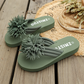 🌸 50% DE RÉDUCTION ! 🩴 Tongs Fleuries Légères Femme – PU – Semelle Légère & Bride Douce for Été