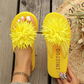 🌸 50% DE RÉDUCTION ! 🩴 Tongs Fleuries Légères Femme – PU – Semelle Légère & Bride Douce for Été