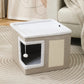 🐱 PROMO FLASH : 50% DE RÉDUCTION ! 🏠 Maison Cube Pliable 2-en-1 pour Chat – Design Bi-Niveau & Griffoir Intégré – Confort Toutes Saisons – Gain de Place & Portable 🐾