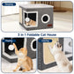 🐱 PROMO FLASH : 50% DE RÉDUCTION ! 🏠 Maison Cube Pliable 2-en-1 pour Chat – Design Bi-Niveau & Griffoir Intégré – Confort Toutes Saisons – Gain de Place & Portable 🐾